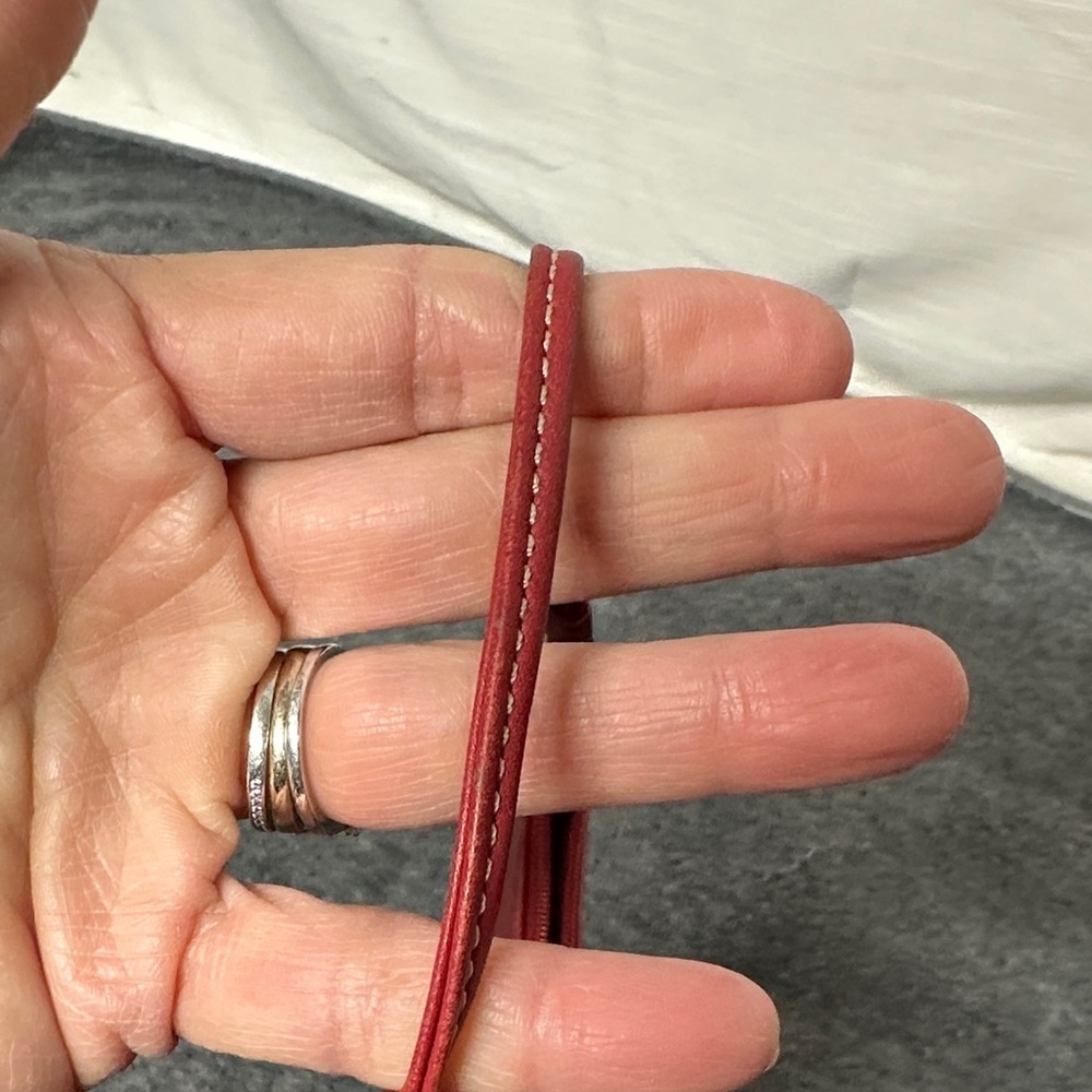 Coach Cherry Red Leather Wristlet - Picture 10 of 11
